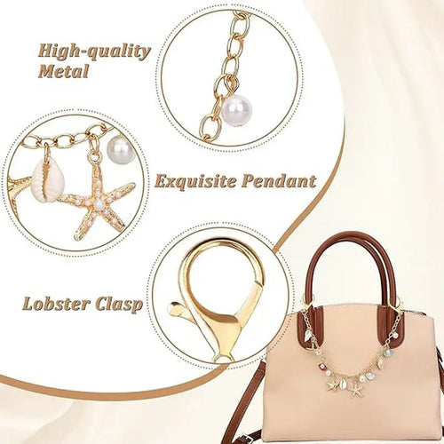 Bag Charms for Handbags Golden Keychain Purse Shell Charm Key Pendant Bag Accessories for Women Jewelry Making DIY Decoration