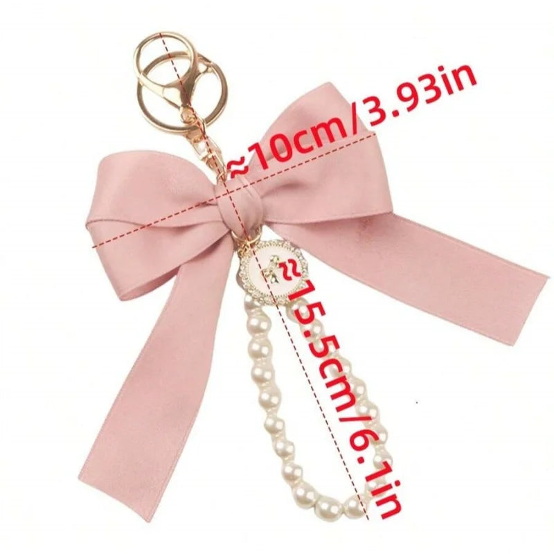 Keychain with bow, Large bow tie,Carrying bag for hanging,Ornament,Bag decorations,DIY headphone case,Accessories