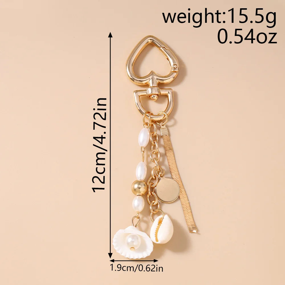 5pcs Keychain Cute Ocean Wind Tassel Shell Car Keyring Lovely Backpack Handbag Pendant