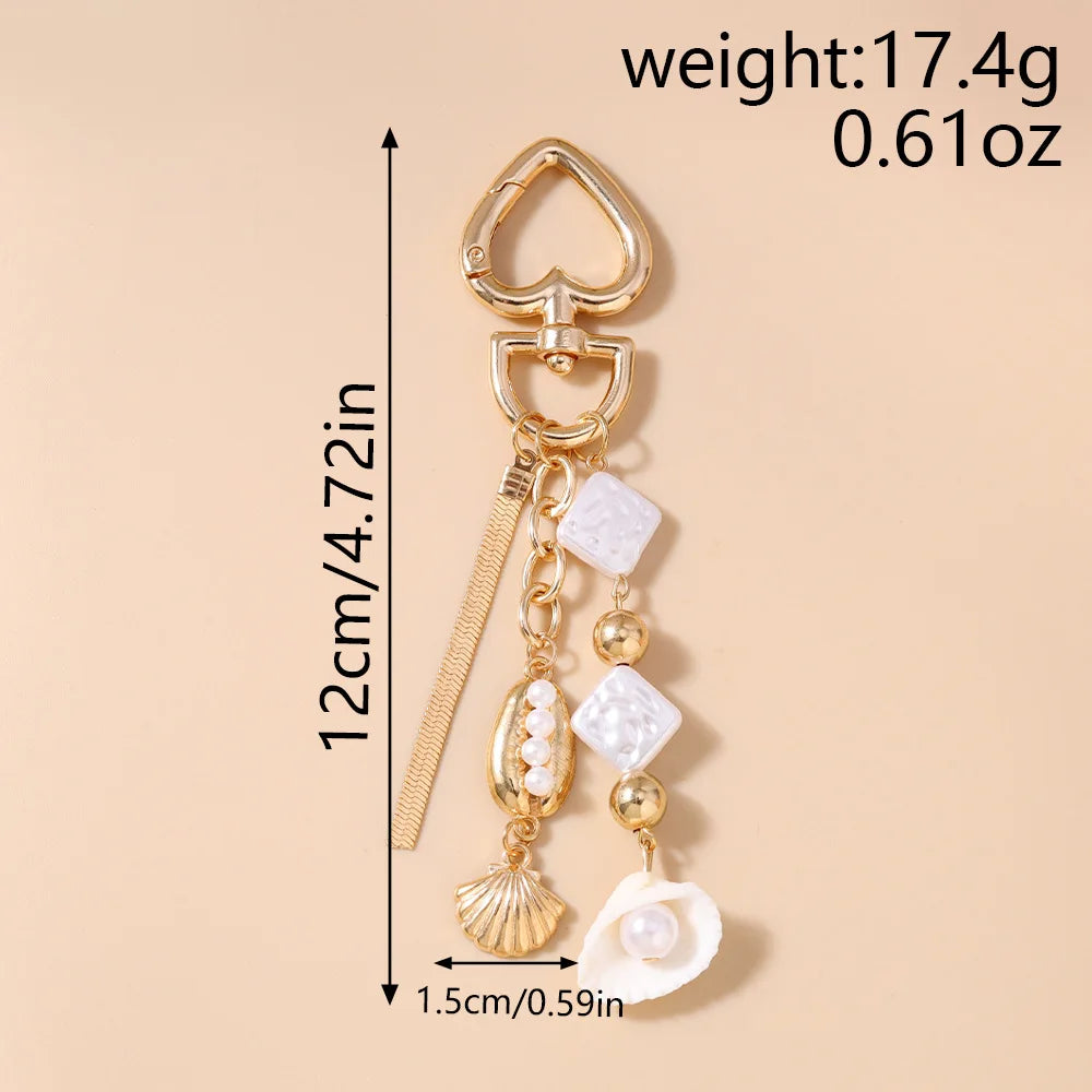 5pcs Keychain Cute Ocean Wind Tassel Shell Car Keyring Lovely Backpack Handbag Pendant