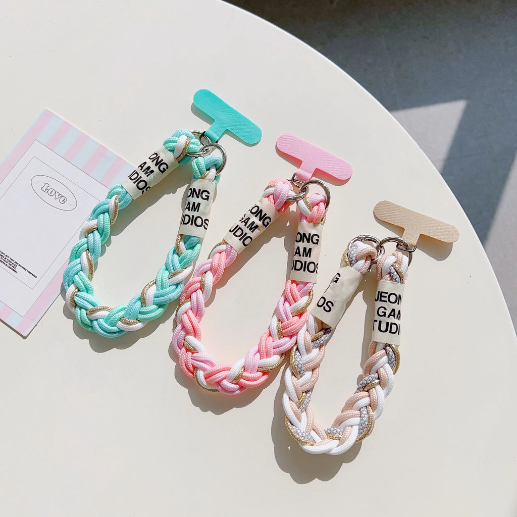 Cute Mobile Phone Lanyard Hanging Decoration Can Be Carried Twist Rope Anti-loss Pendant Fashion Strong Wrist Short Straps Band