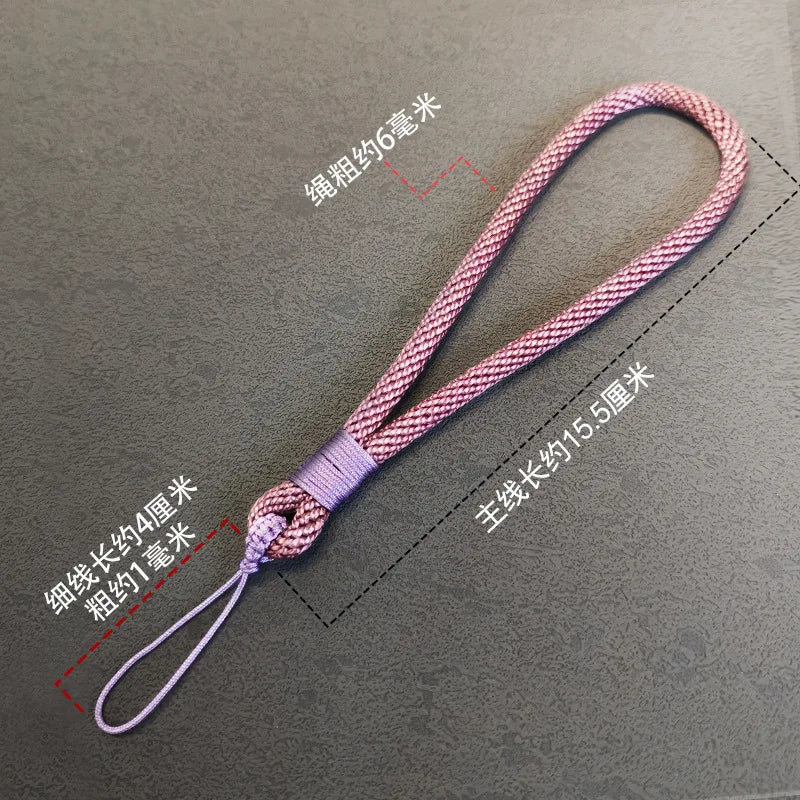 Mobile Phone Lanyard Short Wrist Rope Reinforced Color Matching Hand-woven Pendant Female Male Accessories Anti-loss Lanyard.