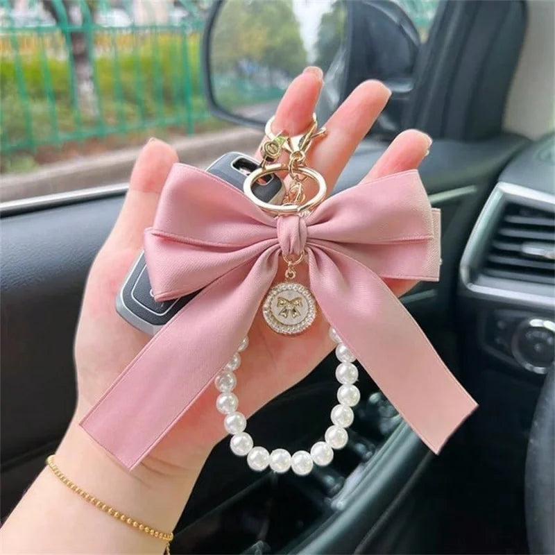 Keychain with bow, Large bow tie,Carrying bag for hanging,Ornament,Bag decorations,DIY headphone case,Accessories